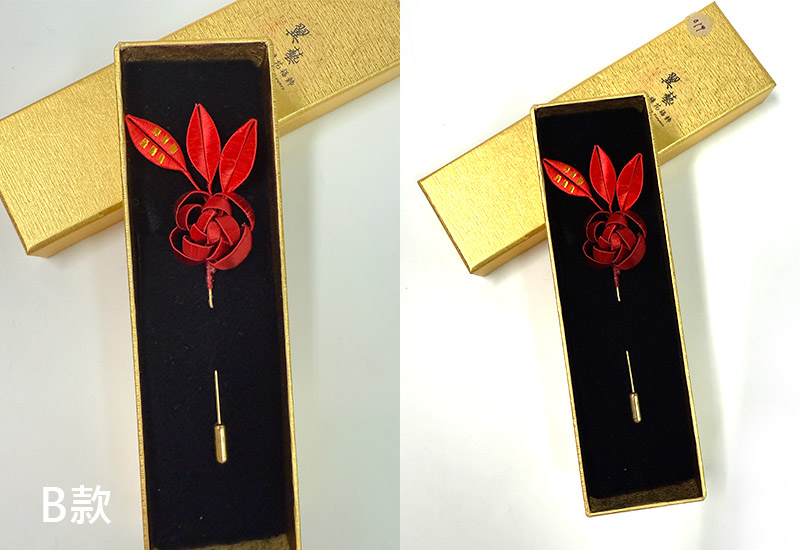 傳統紅春仔花(玫瑰)夾/胸針/髮梳